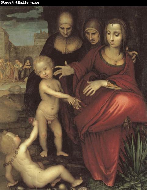 YANEZ DE LA ALMEDINA, Fernando St.Anne,the Virgin;St Elizabeth,St,john,and the Christ Child